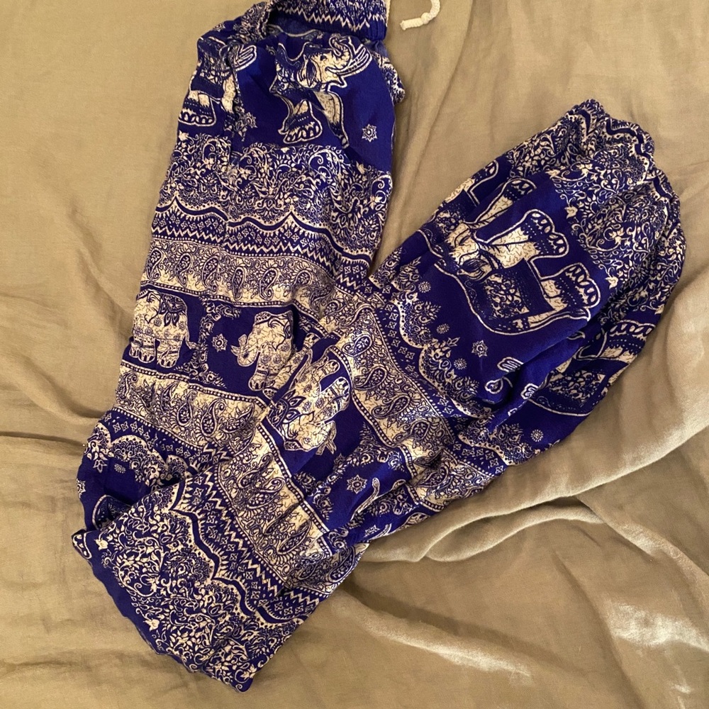 Blue Elephant Harem Pants